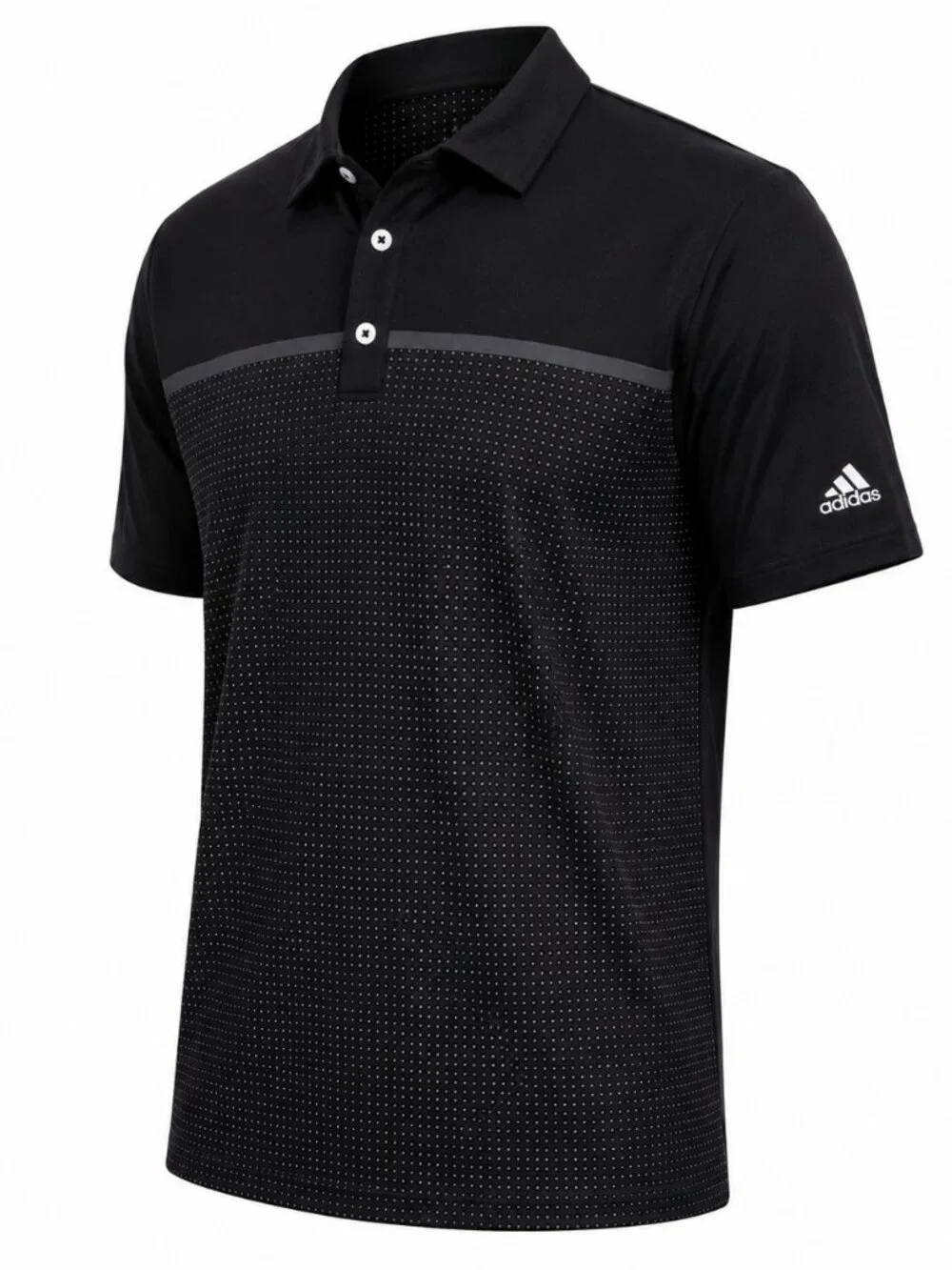 adidas Men's Climacool Aeroknit Short Sleeved Performance Polo Black Medium